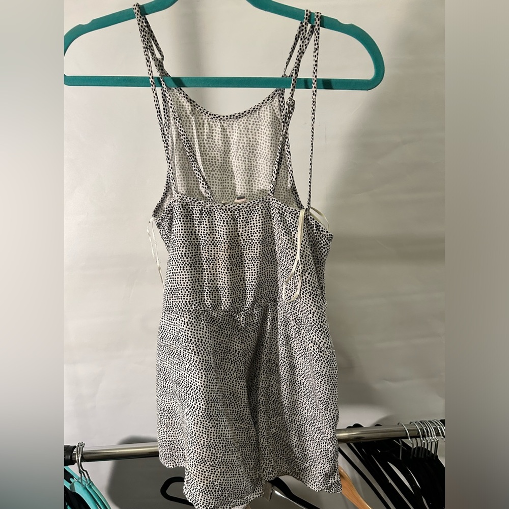 Black white print romper